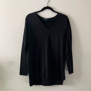 INC International Concepts Black V Neck Knit Sweater Womens Medium Casual